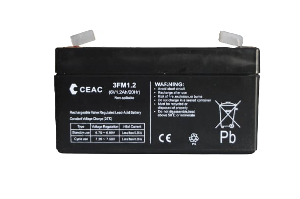 CEAC BATTERY 3FM1.3 (6V1.3AH/20HR)   LEAD ACID BATTERY