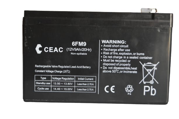 CEAC BATTERY 6FM9 (12V9AH/20HR)  LEAD ACID BATTERY