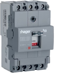 [HAG-HHA100Z] 100A TP MCCB 25KA  HAGER HHA100Z